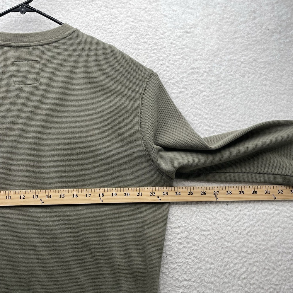 Iron And Resin Sweater Mens XL X-Large Army Green Waffle Knit Thermal Pullover - Picture 6 of 10